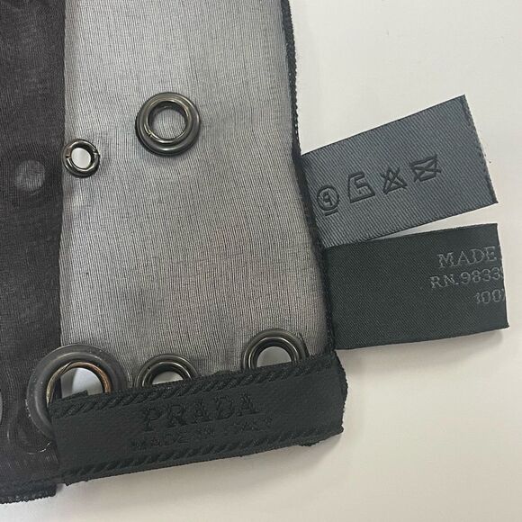 Damaged/Store Return Prada Brown Embellished Chiffon Scarf - Picture 8 of 8